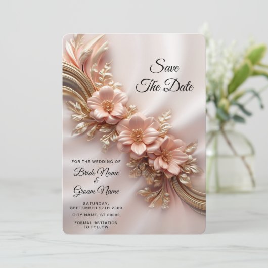 オレンエレガントジピーチフローラ保存日 セーブザデート (スタンド正面)