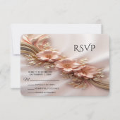 オレンエレガントジピーチフローラRSVPカード 出欠カード (正面)