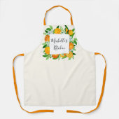 オレンエレガントジフルーツと花植物学 エプロン (正面)