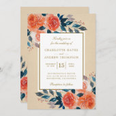 オレンエレガントジフローラウォーター結婚カラー 招待状 (正面/裏面)