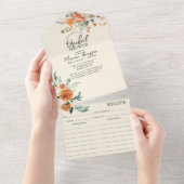 オレンエレガントジフローラブライダルシャワーとレシピ オールインワン招待状 (貼ってはがせる)