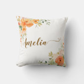 オレンエレガントジフローラベビーシャワー装飾用クッション クッション (正面)