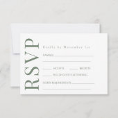 オレンエレガントジフローラリースウェディングRSVPカード 出欠カード (正面)