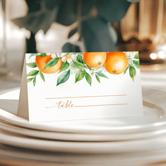 オレンエレガントジフローラ結婚ズ プレイスカード