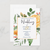 オレンエレガントジフローラ結婚式招待状 招待状 (正面/裏面)