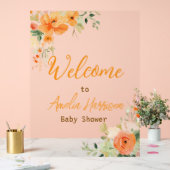 オレンエレガントジフローラ赤ちゃんシャワーアクリルサイン アクリルサイン (ウェディング)