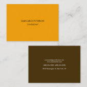 オレンエレガントジブラウンミニマルプロフェッショナル 名刺 (正面/裏面)