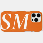 オレンエレガントジホワイトはっきりしたイニシャルモノグラム Case-Mate iPhoneケース (裏面 (横))