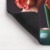 オレンエレガントジホワイトアマリリス花 マウスパッド (コーナー)