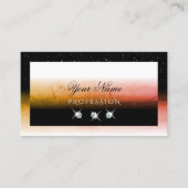 オレンエレガントジマーブル白黒スタイリッシュ宝石 名刺 (正面)