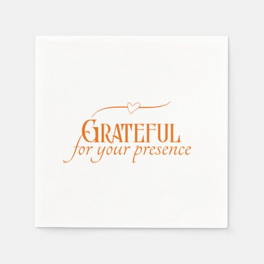 オレンエレガントジモダンタイポグラフィ秋感謝祭 スタンダードカクテルナプキン (正面)
