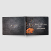 オレンエレガントジュミニマル結婚フラワーズ ゲストブック (全面)