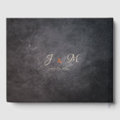 オレンエレガントジュミニマル結婚フラワーズ ゲストブック (裏面)