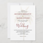 オレンエレガントジュモダンンパーム結婚トロピカル 招待状 (裏面)