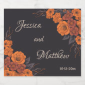 オレンエレガントジュ伝統的結婚フラワーズ スパークリングワインラベル (シングルラベル)