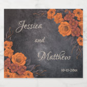 オレンエレガントジュ伝統的結婚フラワーズ スパークリングワインラベル (シングルラベル)