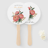 オレンエレガントジュ牡丹結婚ブーケ ハンドファン (正面&裏面)