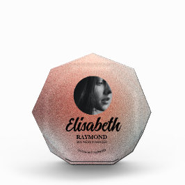 オレンエレガントジライトブルーフォトブロックテンプレート フォトブロック