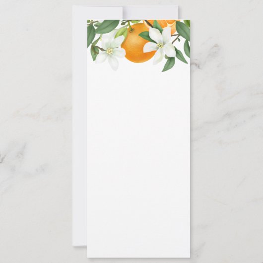 オレンエレガントジーブブロッサムリーフブライダルシャワー 招待状 (裏面)