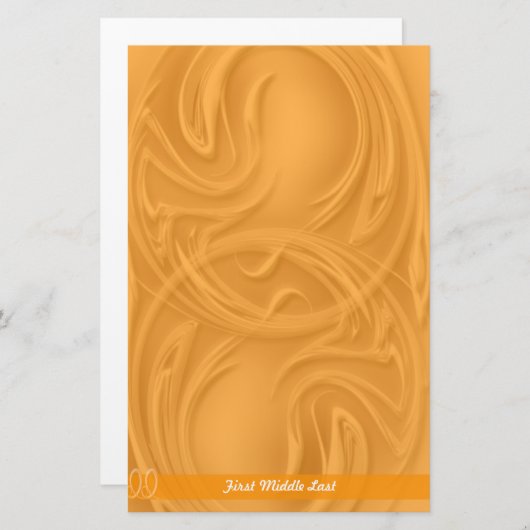 オレンエレガントジ抽象芸術上のストロークパーソナライズされた 便箋 (正面/裏面)