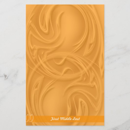 オレンエレガントジ抽象芸術上のストロークパーソナライズされた 便箋 (正面)