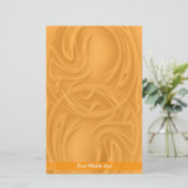 オレンエレガントジ抽象芸術上のストロークパーソナライズされた 便箋 (スタンド正面)