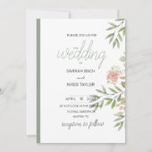 オレンエレガントジ赤面バラ水彩 招待状 (正面)