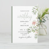 オレンエレガントジ赤面バラ水彩 招待状 (スタンド正面)