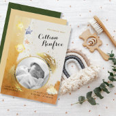 オレンエレガントジ金ゴールドグリッター新生児発表 案内状