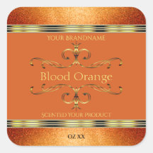 オレンエレガントジ金ゴールド製品ラベルのグリッター縁ど