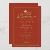 オレンエレガントジ金ゴールド35thクラス懇親会招待状 招待状 (正面/裏面)