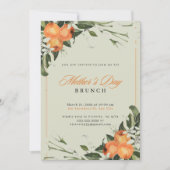 オレンエレガントジ&グリーンウォーターの色の母の日 招待状 (正面)