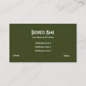 オレンエレガントジ、ブラック、カーキの名刺 名刺 (裏面)