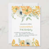 オレンエレガントジ&ホワイトアネモンフローラ誕生日 招待状 (正面)