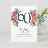 オレンエレガントジ&レッドフローラ60誕生日 招待状 (スタンド正面)