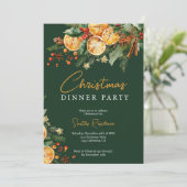 オレンエレガント素朴ジパインクリスマスパーティーグリーン 招待状 (スタンド正面)