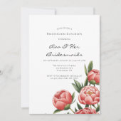オレンエレガント絵を描ピーニー花嫁昼食会 招待状 (正面)
