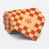 オレンカジュアルジュ市松模様にモノグラム ネクタイ (ロール)