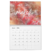 オレンカスタマイズジバーガンディーグレー水彩大理石 カレンダー (3月 2026)