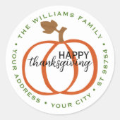 オレンカスタムジカボチャの芸術的ファミリーアドレス ラウンドシール (正面)