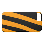 オレンカッコいいジとブラックのストライプパターン Case-Mate iPhoneケース (裏面(横))