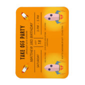 オレンカッコいいジ宇宙船テイクオフバースデーパーティーI マグネット (縦)