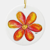 オレンカラフルお洒落ジと黄 セラミックオーナメント (正面)