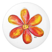 オレンカラフルお洒落ジと黄 セラミックノブ (正面)