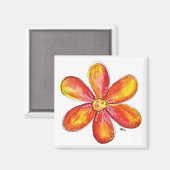 オレンカラフルお洒落ジと黄 マグネット (正面/裏面)