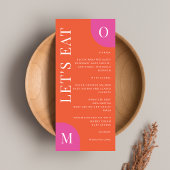 オレンカラフルジとピンクの結婚明るいメはっきりしたニュー メニュー