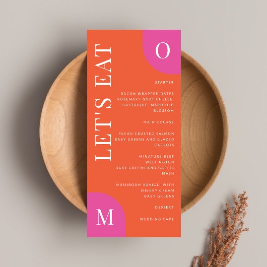 オレンカラフルジとピンクの結婚明るいメはっきりしたニュー メニュー