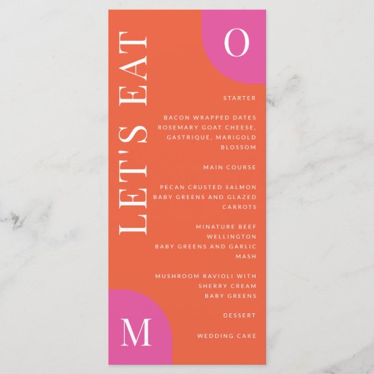 オレンカラフルジとピンクの結婚明るいメはっきりしたニュー メニュー (正面)