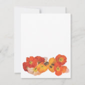 オレンカラフルジイエローホワイトポピーテンプレート 招待状 (裏面)