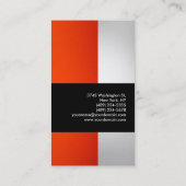 オレンカラフルジグレーブラックストライプビジネスカード 名刺 (裏面)